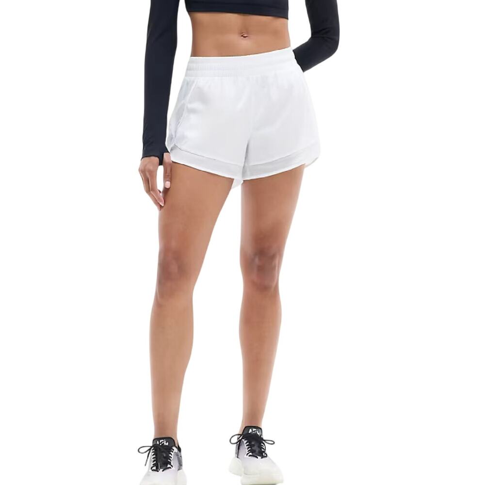 Athleta Mesh Racer Run 4” Short White Small